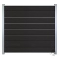 WPC-antraciet FSC tuinscherm "Modular" recht 8L 20mm met aluminium liggers 1800x1800 krimpfol