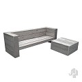 Vuren vintage look PEFC "steigerhout" lounge bank 250x83x83cm kit bc