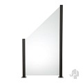 Mat glas tuinscherm schuin links 900x970/1800