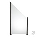Mat glas tuinscherm schuin rechts 900x970/1800