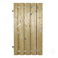 Vuren FSC tuindeur recht met stalen frame 52x1000x1800mm glad [geimpregneerd] bc