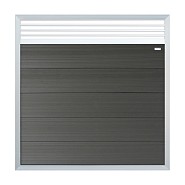 Composiet schutting Forte Antraciet - alu 180x180 cm met trellis