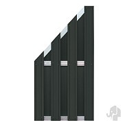 Composiet schutting Design Antraciet - alu 90x180 cm schuin