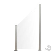 Blank glas tuinscherm schuin 900 x 970/1800mm
