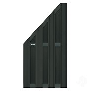 Composiet schutting Design Antraciet 90x180 cm schuin