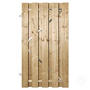 Vuren FSC tuindeur recht met stalen frame 52x1000x1800mm glad [geimpregneerd] bc