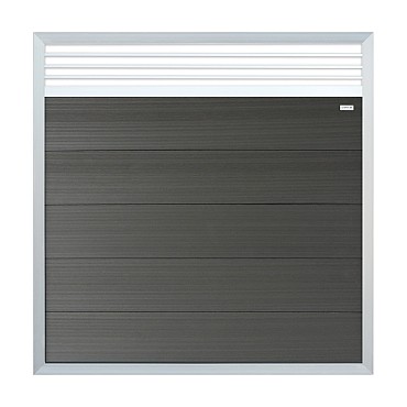 Composiet schutting Forte Antraciet - alu 180x180 cm met trellis