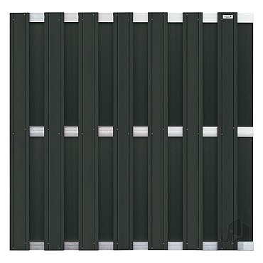 Composiet schutting Design Antraciet  - alu 180x180 cm