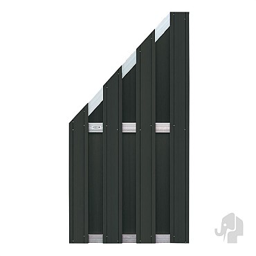 Composiet schutting Design Antraciet - alu 90x180 cm schuin