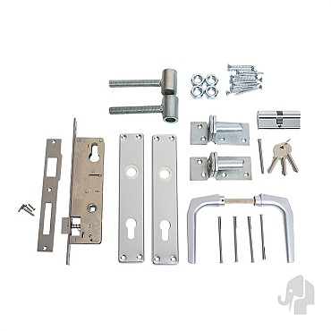 Beslagset (tbv tuindeur met stalen frame) [verzinkt] bc