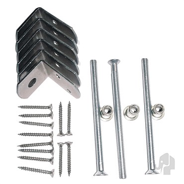 Beslagset (tbv betonpaal 8,5x8,5cm) [verzinkt] 6 stuks bc