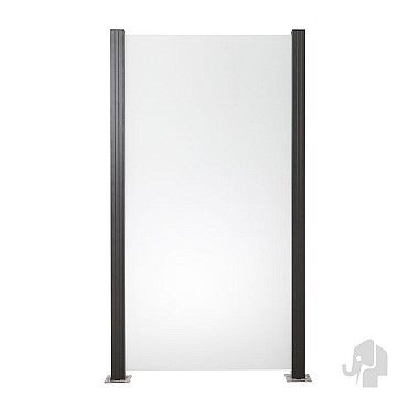 Mat glas tuinscherm recht 900 x 1800mm