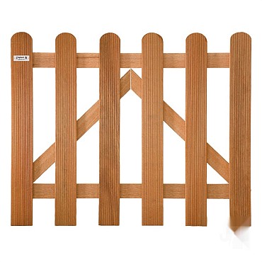 Kempas FSC tuinpoort 34x1000x800mm ribbel / RVS bc