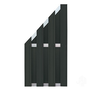 Composiet schutting Design Antraciet - alu 90x180 cm schuin
