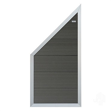 Composiet schutting Forte Antraciet -alu 90x180 cm schuin