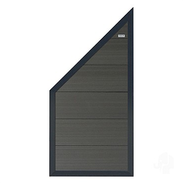 Composiet schutting Forte Antraciet 90x180 cm schuin