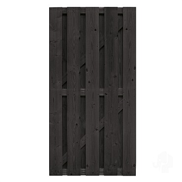 Vuren FSC tuindeur recht 45x900x1800mm gezaagd / RVS [zwart] bc