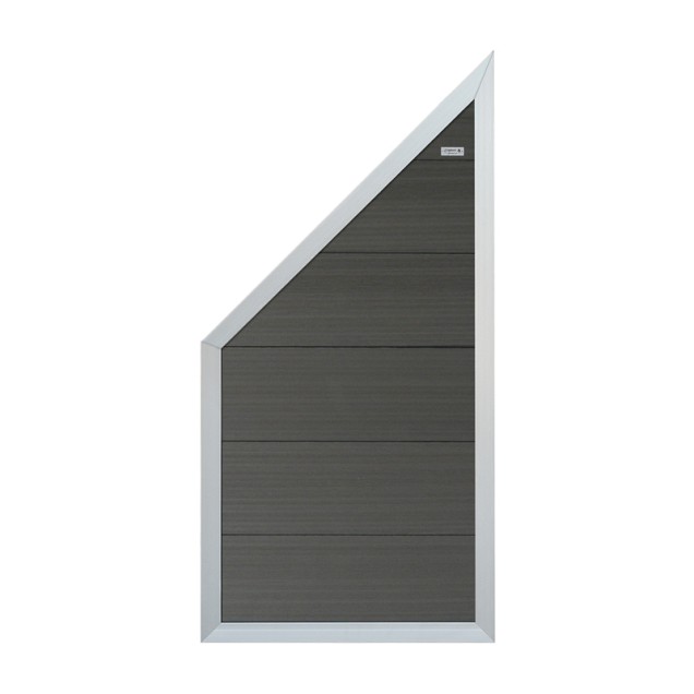 Composiet schutting Forte Antraciet -alu 90x180 cm schuin