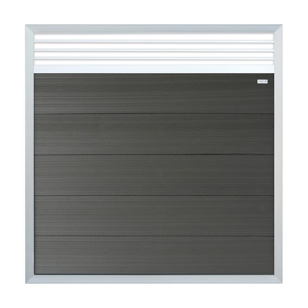 Composiet schutting Forte Antraciet - alu 180x180 cm met trellis