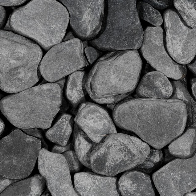 Black Slate Tumbled 30-80 mm (bb 500 kg)
