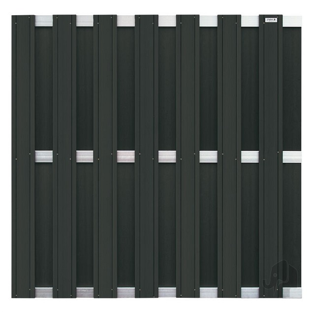 Composiet schutting Design Antraciet  - alu 180x180 cm