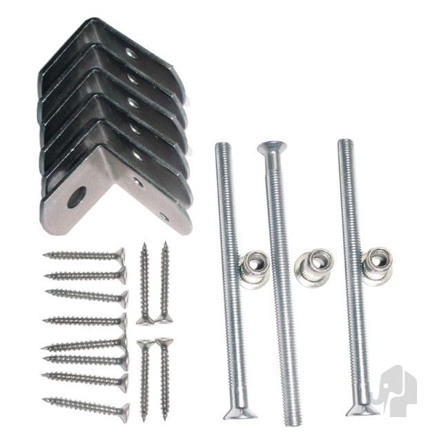 Beslagset (tbv betonpaal 8,5x8,5cm) [verzinkt] 6 stuks bc