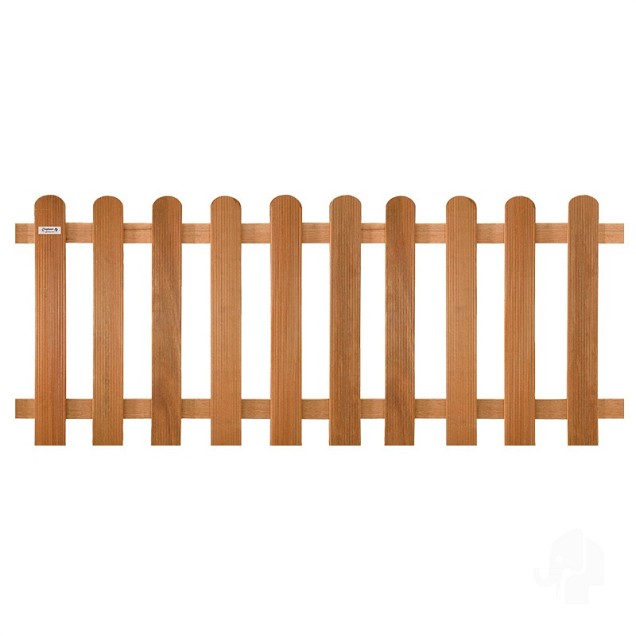 Kempas FSC tuinhek recht 10L 16mm 35x1800x800mm ribbel / RVS bc