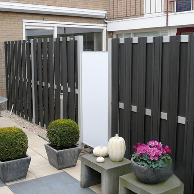 Composiet schutting Design Antraciet  - alu 180x180 cm