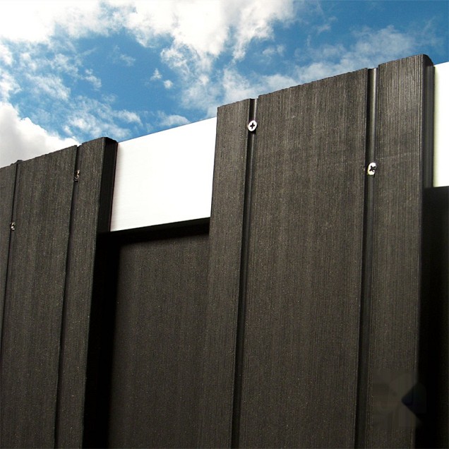 Composiet schutting Design Antraciet  - alu 180x180 cm