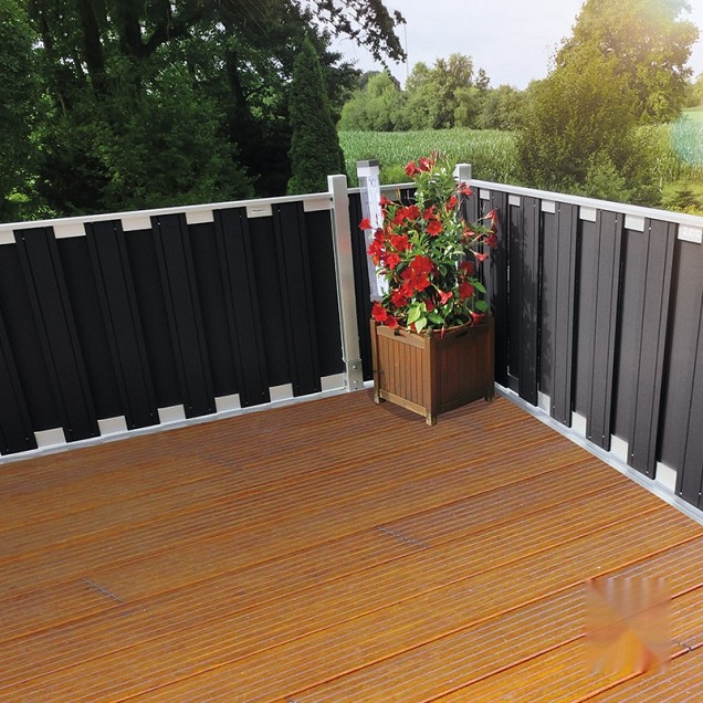 Composiet schutting Design Antraciet - alu 180x93 cm