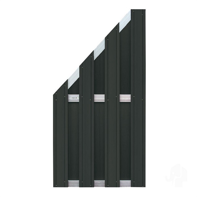 Composiet schutting Design Antraciet - alu 90x180 cm schuin