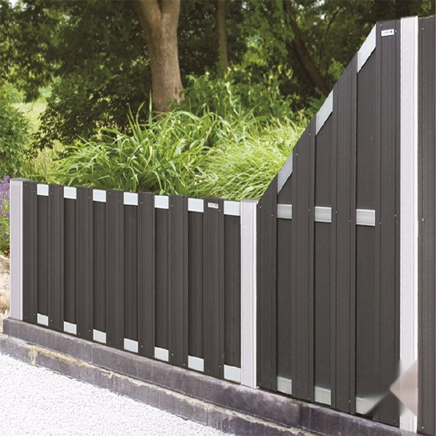 Composiet schutting Design Antraciet - alu 90x180 cm schuin