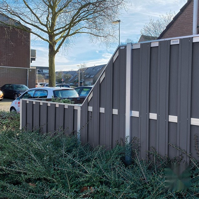 Composiet schutting Design Antraciet - alu 90x180 cm schuin