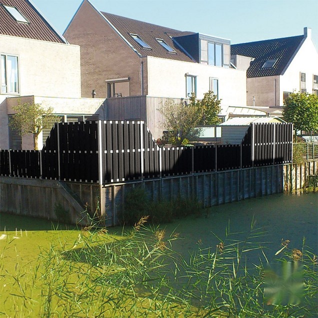 Composiet schutting Design Antraciet - alu 90x180 cm schuin