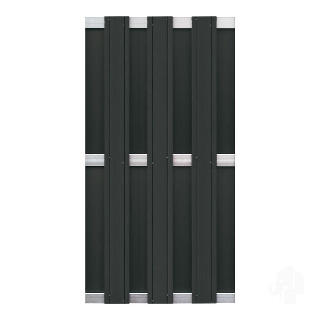 Composiet schutting Design Antraciet - alu 90x180 cm