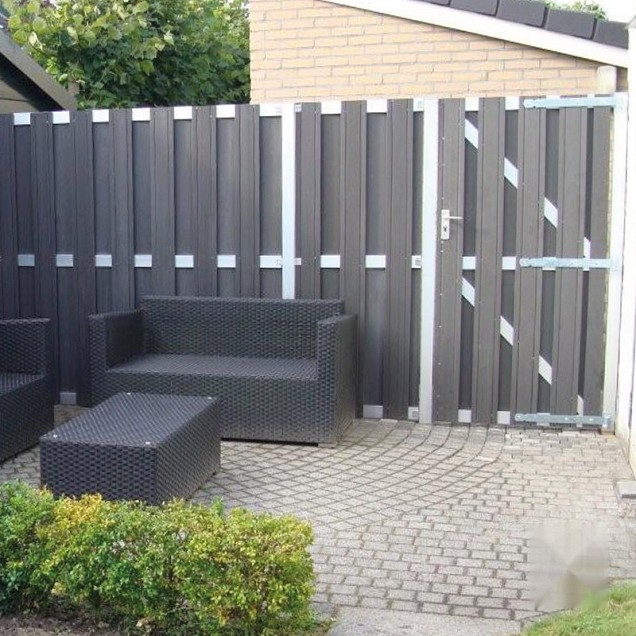 Composiet schutting Design Antraciet - alu 90x180 cm