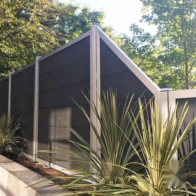 Composiet schutting Forte Antraciet - alu 180x180 cm