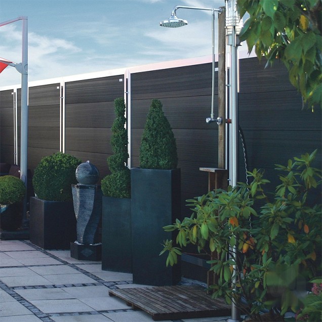 Composiet schutting Forte Antraciet - alu 180x180 cm