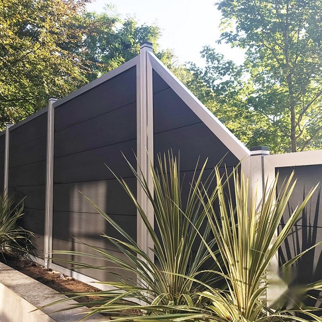 Composiet schutting Forte Antraciet -alu 90x180 cm schuin