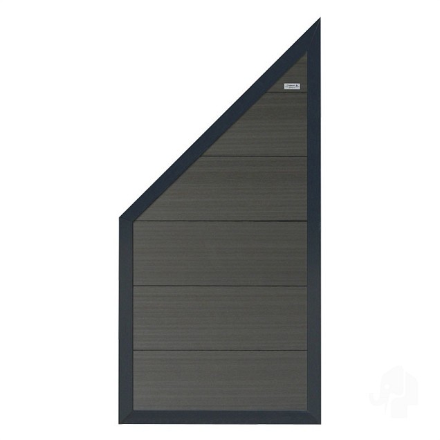 Composiet schutting Forte Antraciet 90x180 cm schuin