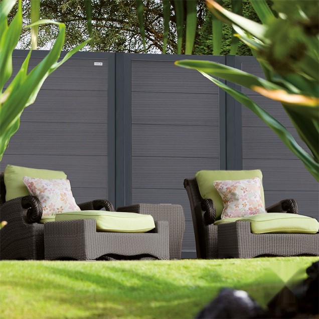 Composiet schutting Forte Antraciet 90x180 cm