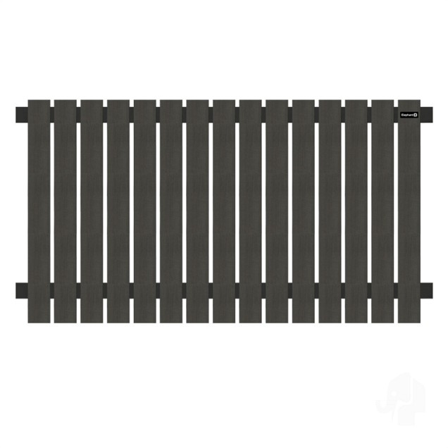 WPC-antraciet FSC tuinscherm "Elephant Dark Line"