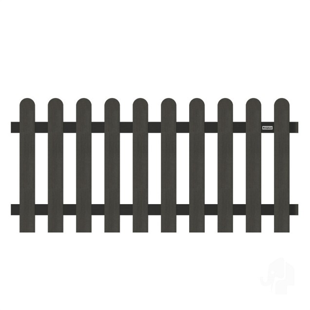 WPC-antraciet FSC tuinhek "Classic" rond 10L 10mm alu-antra 23x1800x800mm RVS bc