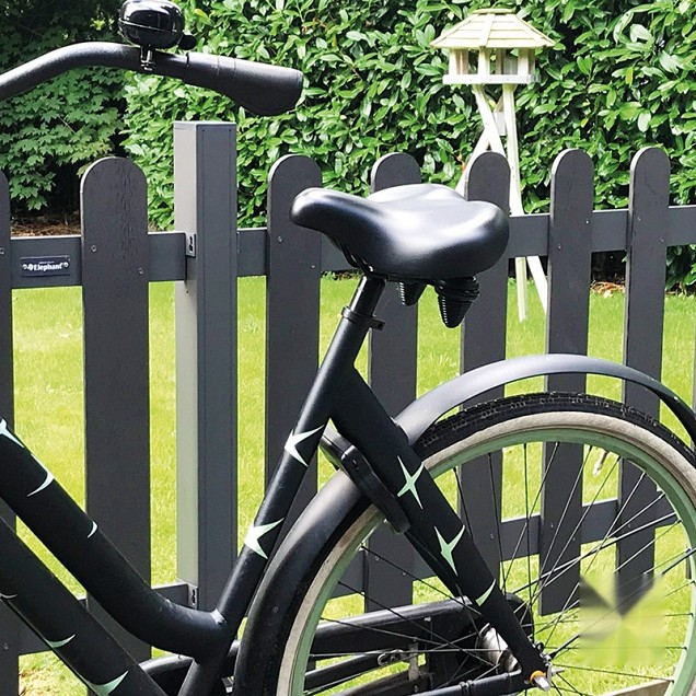 WPC-antraciet FSC tuinhek "Classic" rond 10L 10mm alu-antra 23x1800x800mm RVS bc