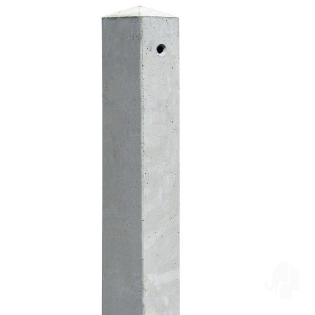 Beton tussenpaal diamantkop 85x85x2800mm (t.b.v. tuinscherm recht) [grijs] >