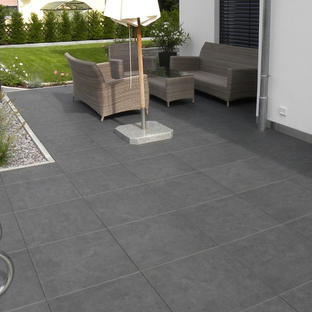 Keramische tegel 60x60x2 cm Cloudy Nero